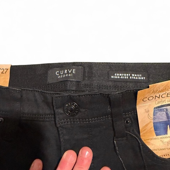 Curve Appeal Casual Black Straight Leg Women's Jeans - NWT - Size 2 - Picture 4 of 7